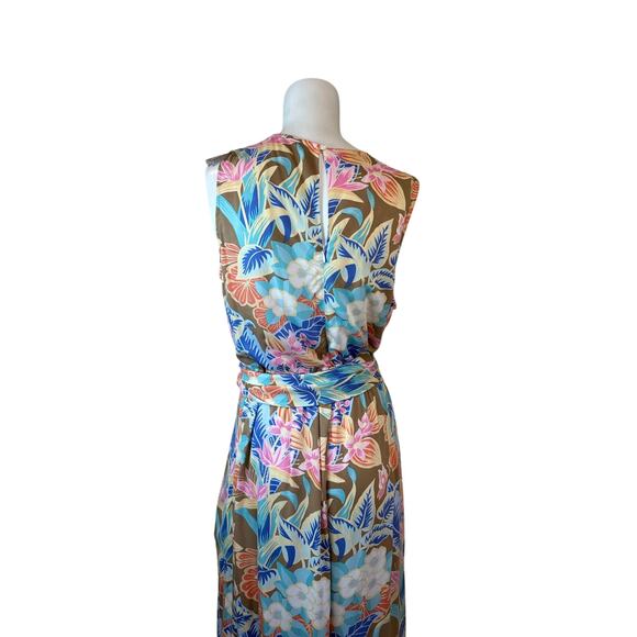 J. McLaughlin Rebekka Floral Wide Leg Jumpsuit Belt Tie Waist sz L NWOT - Picture 5 of 16